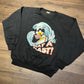 Surfing Duck What A Blast! Graphic Crewneck | One Size Fits All | Vintage 1990s Promotional Blue Sweater |