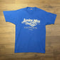 Junior Miss Forget Me Nots 1996 Graphic Tee | Size Large | Vintage 1990s Single Stitch Blue T-Shirt | Made in USA | Free Shipping to USA|