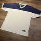 Ebtek Eddie Bauer Embroidered Graphic Tee | Size Large | Vintage 2000s Branded Promotional Grey T-Shirt |
