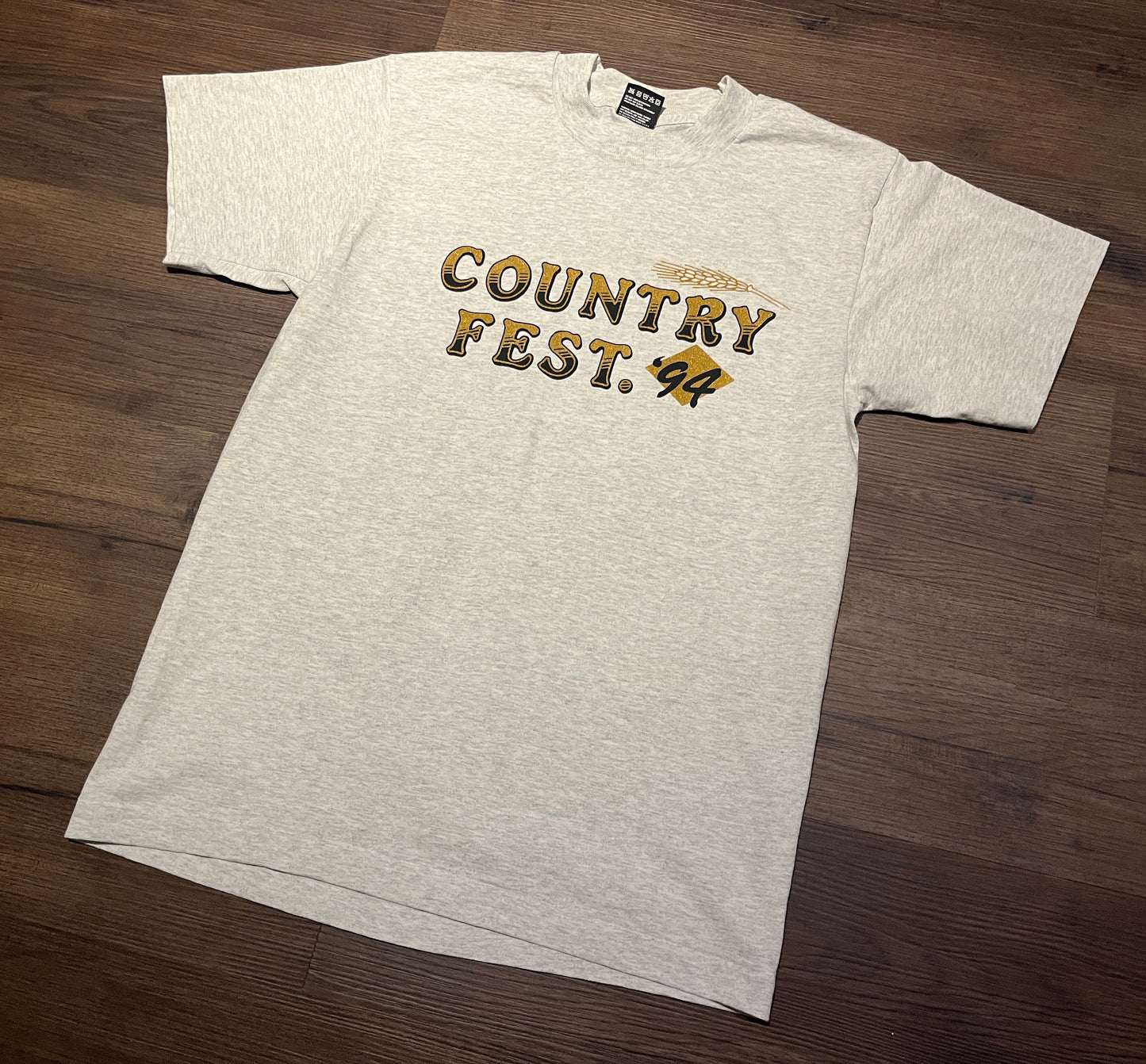 Country Fest '94 Graphic Tee | Size Medium | Vintage 1990s Single Stitch Country Music Grey T-Shirt | Made in USA | Free Shipping to USA |