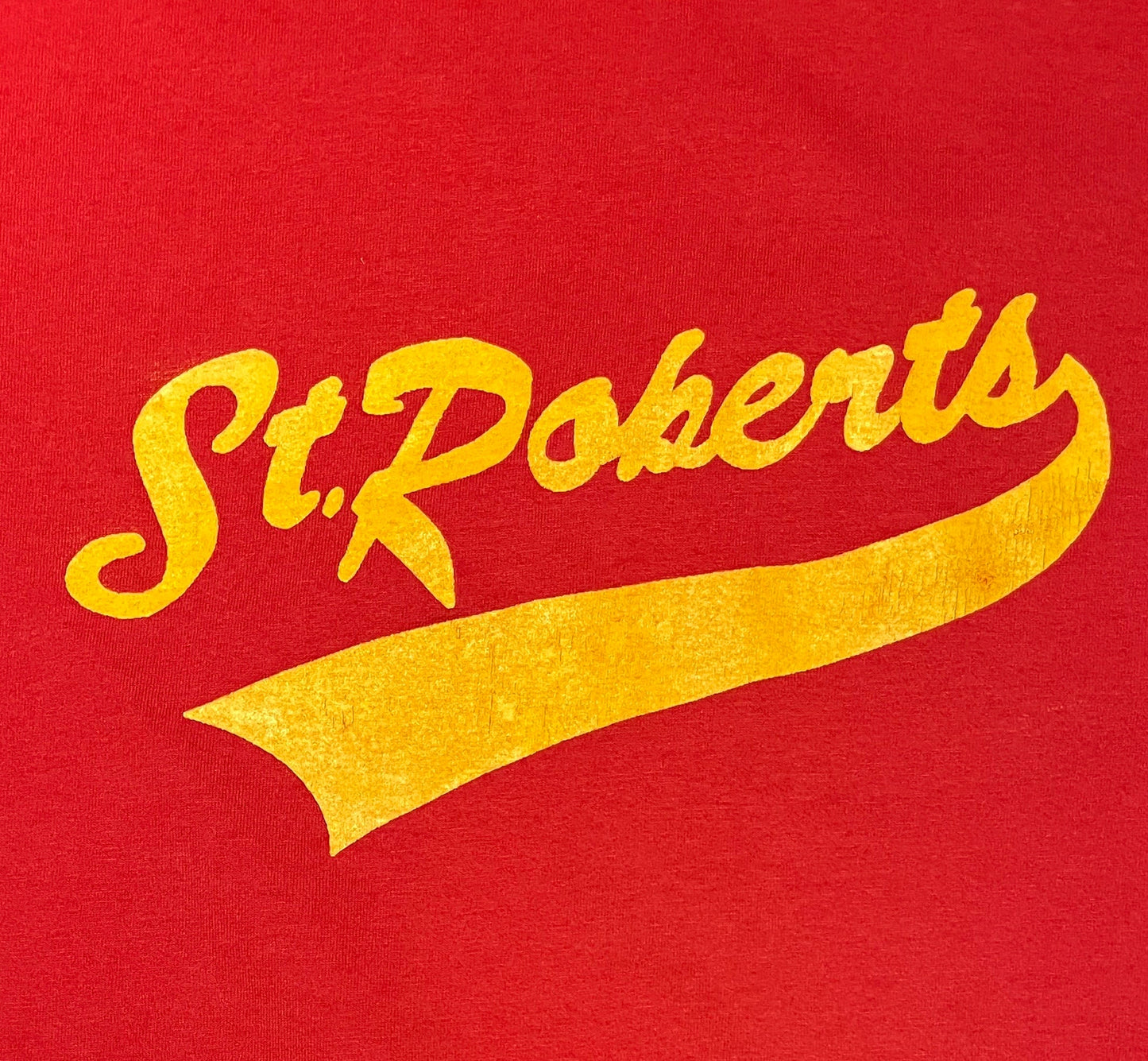 St. Roberts High School Graphic Tee | Size X-Large | Vintage 1990s Red Single Stitch T-Shirt | Made in USA | Free Shipping to USA |