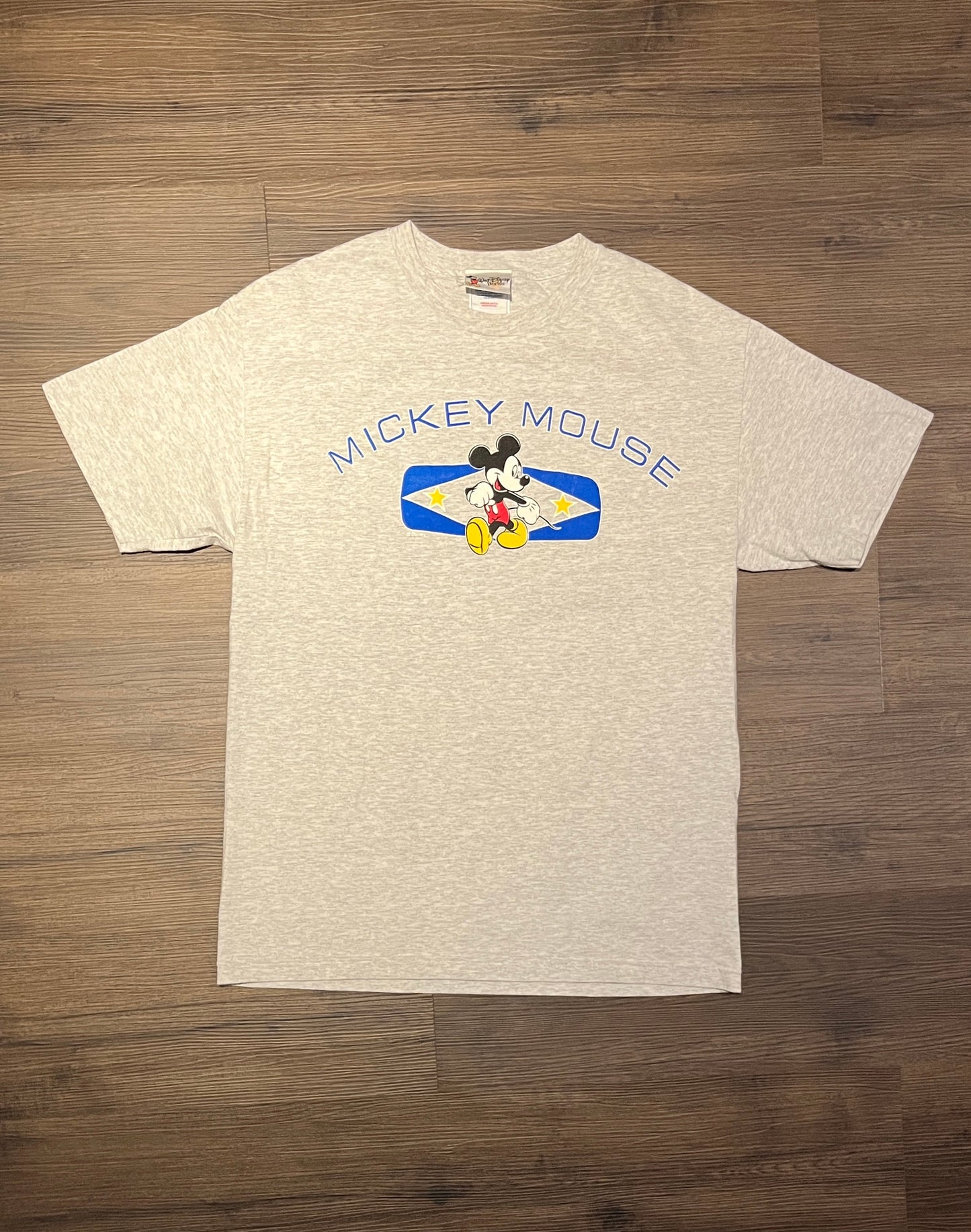 Mickey Mouse Graphic Tee | Size Large | Vintage 2000s Grey Disney Cartoon T-Shirt | Made in USA | Free Shipping to USA |