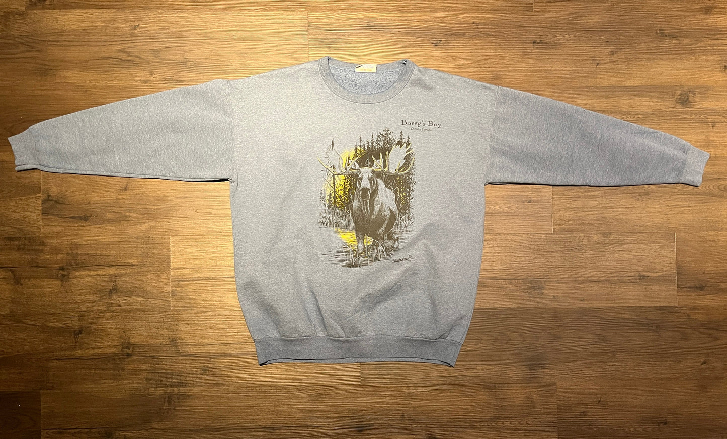 Barry's Bay, Ontario, Canada Graphic Crewneck | Size X-Large | Vintage 1990s Tourist Grey Sweater | Made in Canada | Free Shipping to USA |