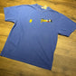 Mickey Mouse & Pluto Embroidered Graphic Tee | Size X-Large | Vintage 2000s Disney Cartoon Blue T-Shirt | Free Shipping to USA |