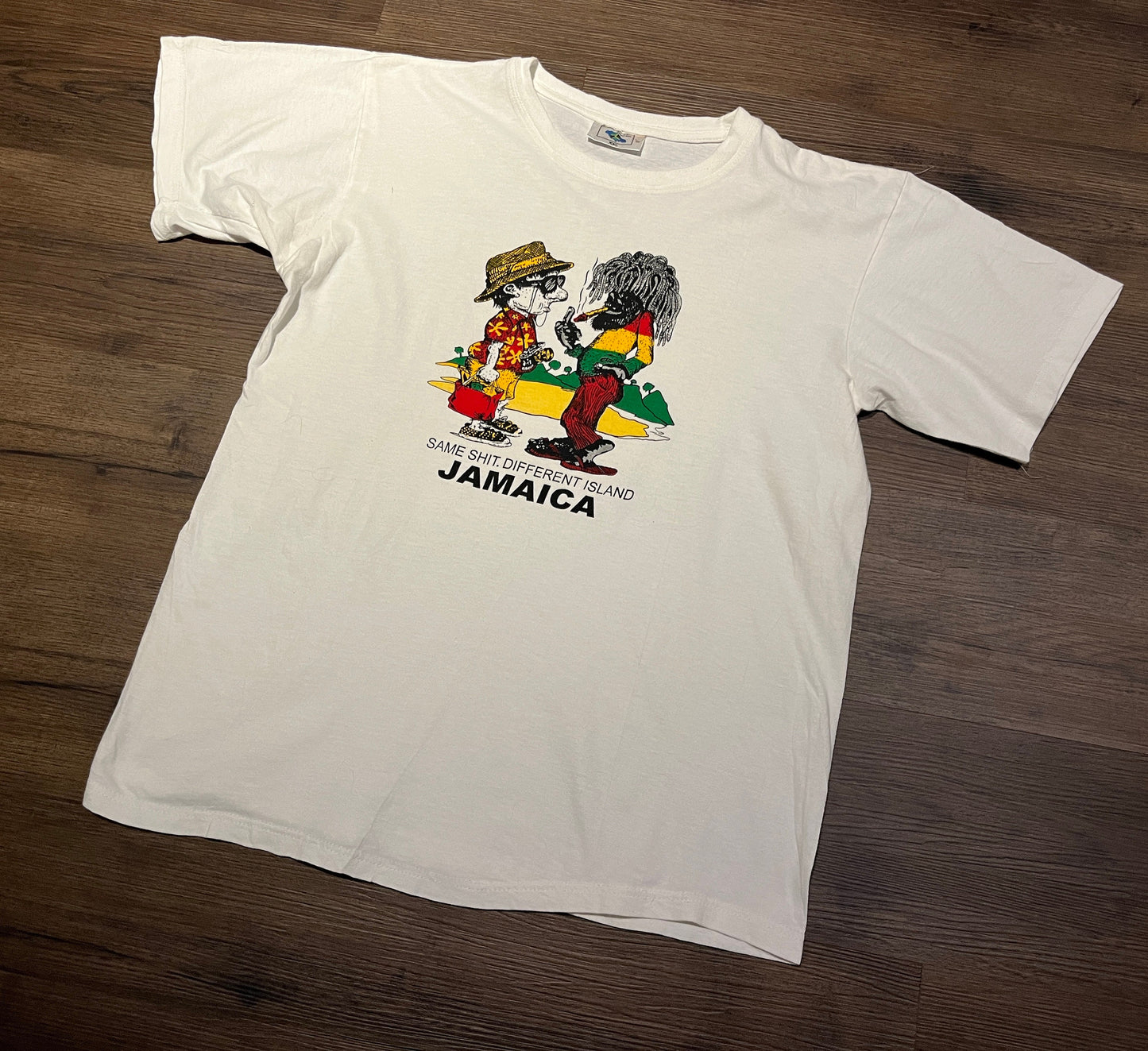 Jamaica Same Sh**. Different Island. Graphic Tee | Size XX-Large | Vintage 2000s Tourist Promotional White T-Shirt | Free Shipping to USA |