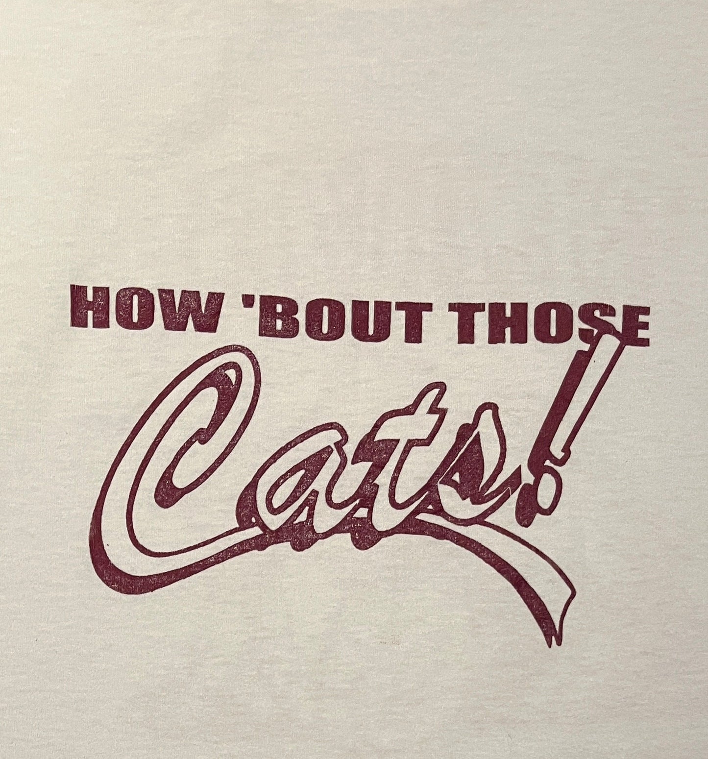 Beaver Basketball How 'Bout Them Cats Graphic Tee | Size X-Large | Vintage 1990s Single Stitch White T-Shirt | Free Shipping to USA|