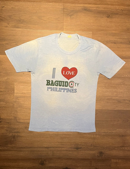 I love Baguio City, Philippines Graphic Tee | Size Medium | Vintage 1990s Single Stitch Tourist Blue T-Shirt | Free Shipping to USA|