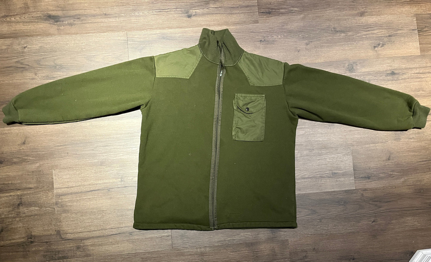 7644 Combat Blank Green Zip Up Sweater | Size X-Large | Vintage 2000s Plain Blank Combat Dark Green Sweater | Free Shipping to USA |