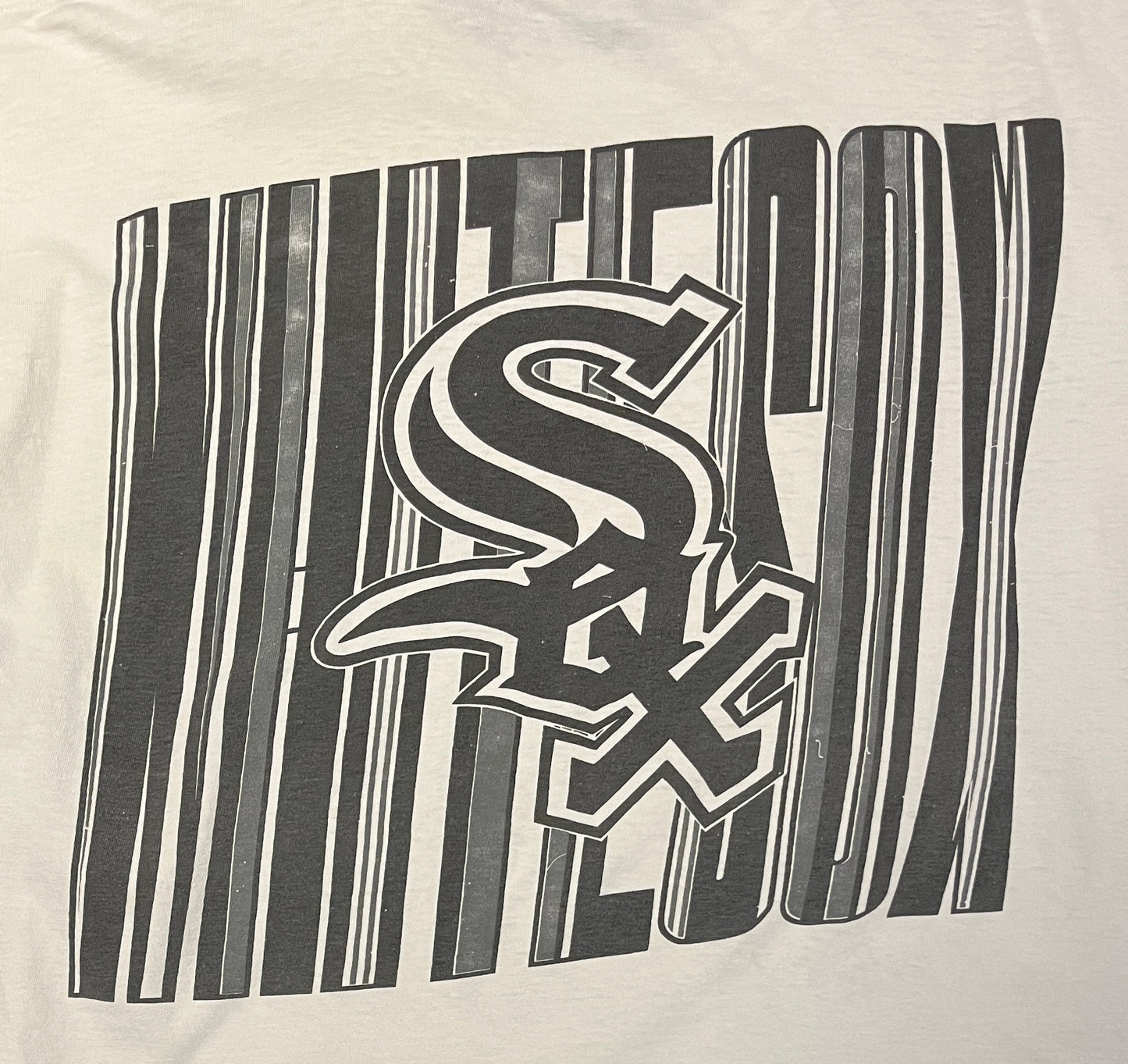 Chicago White Sox Big Print Graphic Tee | Size X-Large | Vintage 1990s MLB Baseball Single Stitch White T-Shirt | Free Shipping to USA|