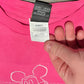 Mickey Mouse Embroidered Graphic Tee | Size X-Large | Vintage 2000s Cartoon Pink T-Shirt | Mickey Unlimited Tag | Free Shipping to USA |