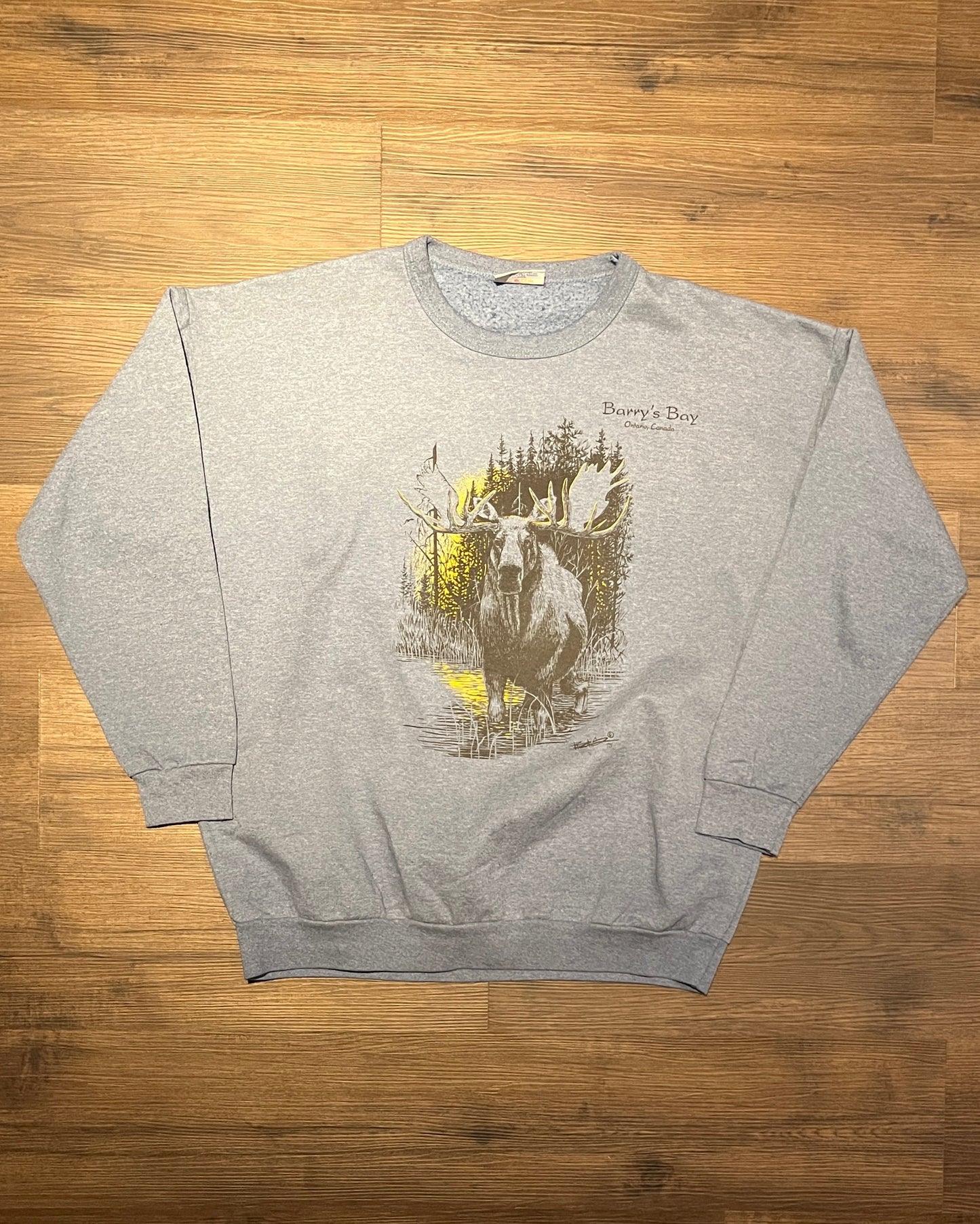 Barry's Bay, Ontario, Canada Graphic Crewneck | Size X-Large | Vintage 1990s Tourist Grey Sweater | Made in Canada | Free Shipping to USA |