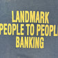 Landmark Bank People To People Banking Graphic Tee | Size Large | Vintage 1990s Promotional Blue T-Shirt | Made in USA|Free Shipping to USA|