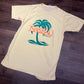 Nassau, Bahamas Palm Trees Graphic Tee | Size X-Large | Vintage 1990s Single Stitch Tourist Yellow T-Shirt | Free Shipping to USA |