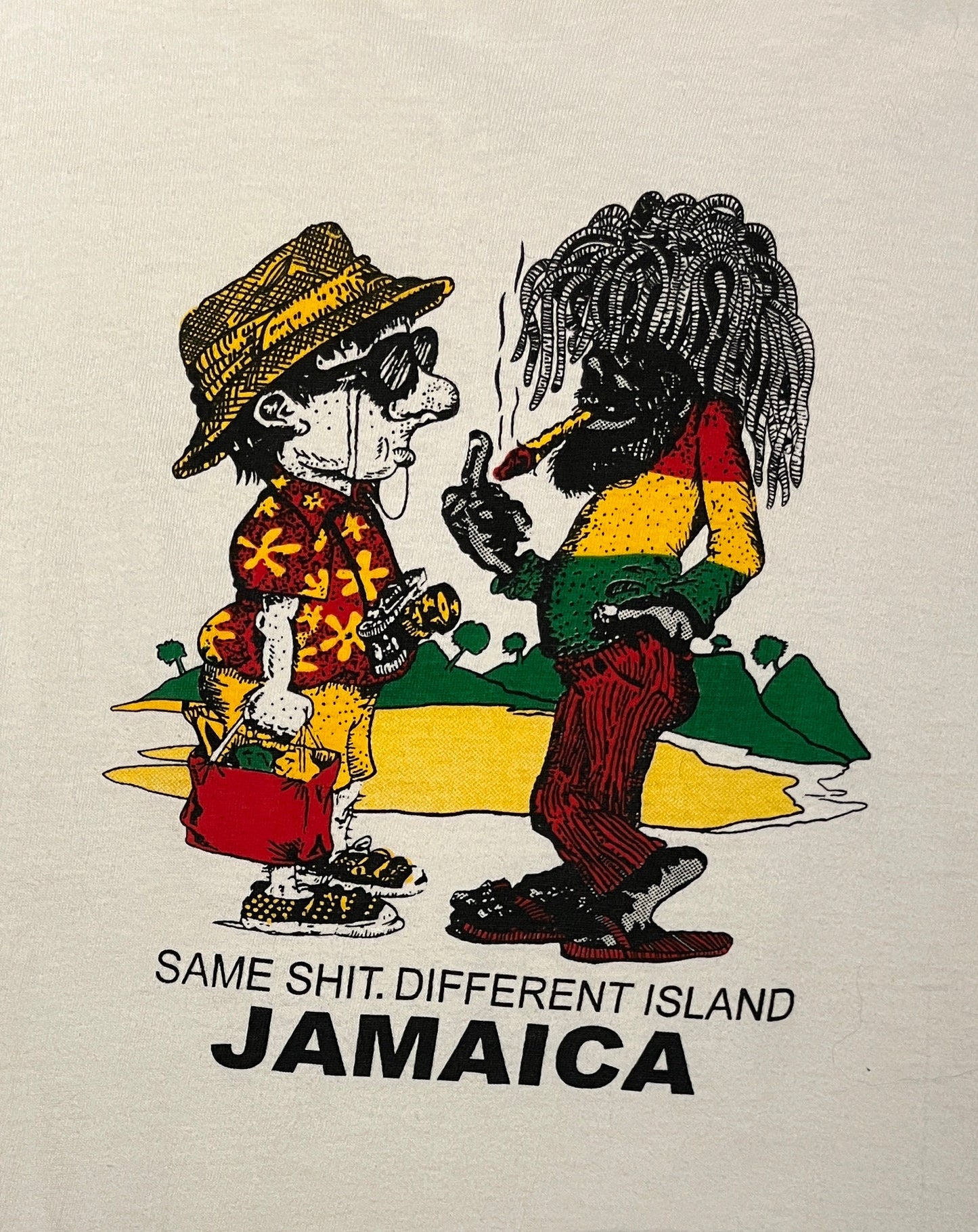 Jamaica Same Sh**. Different Island. Graphic Tee | Size XX-Large | Vintage 2000s Tourist Promotional White T-Shirt | Free Shipping to USA |