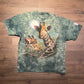Giraffes Scenic Graphic Tee | Size XX-Large | Vintage 1990s Promotional Big Print Green T-Shirt | The Mountain Tag | Free Shipping to USA |