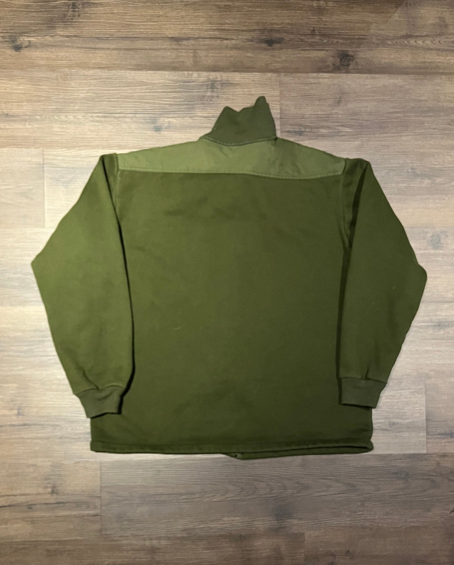 7644 Combat Blank Green Zip Up Sweater | Size X-Large | Vintage 2000s Plain Blank Combat Dark Green Sweater | Free Shipping to USA |