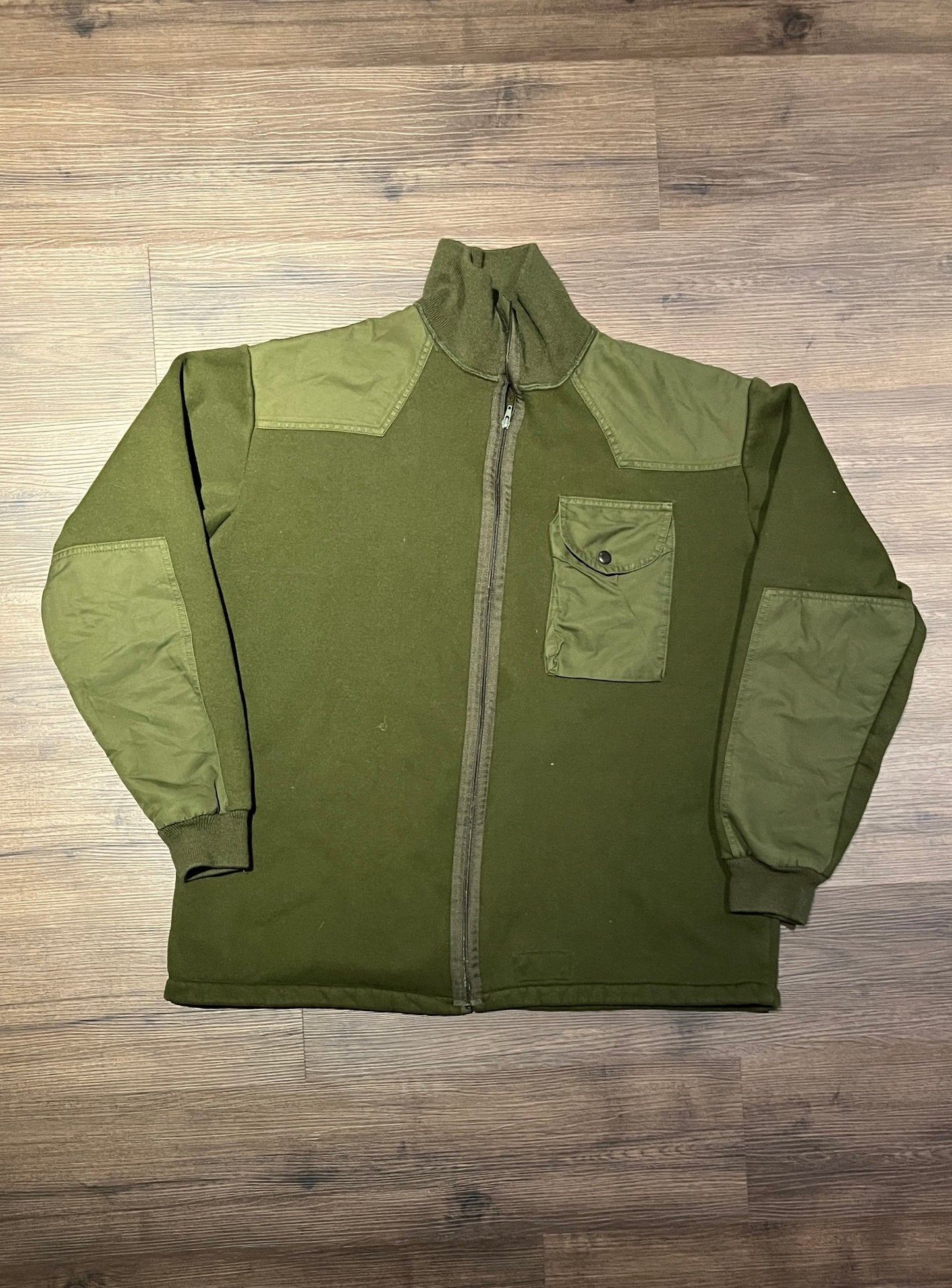 7644 Combat Blank Green Zip Up Sweater | Size X-Large | Vintage 2000s Plain Blank Combat Dark Green Sweater | Free Shipping to USA |