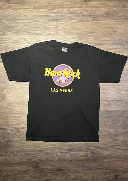 Hard Rock Hotel Las Vegas, Nevada Graphic Tee | Size Large | Vintage 1990s Promotional Collectors Black T-Shirt | Free Shipping to USA |