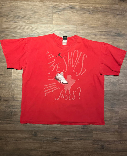 Air Jordan 5s Is It The Shoes? Graphic Tee | Size XX-Large | Vintage 1990s Jordan Branded Red T-Shirt | Free Shipping to USA |