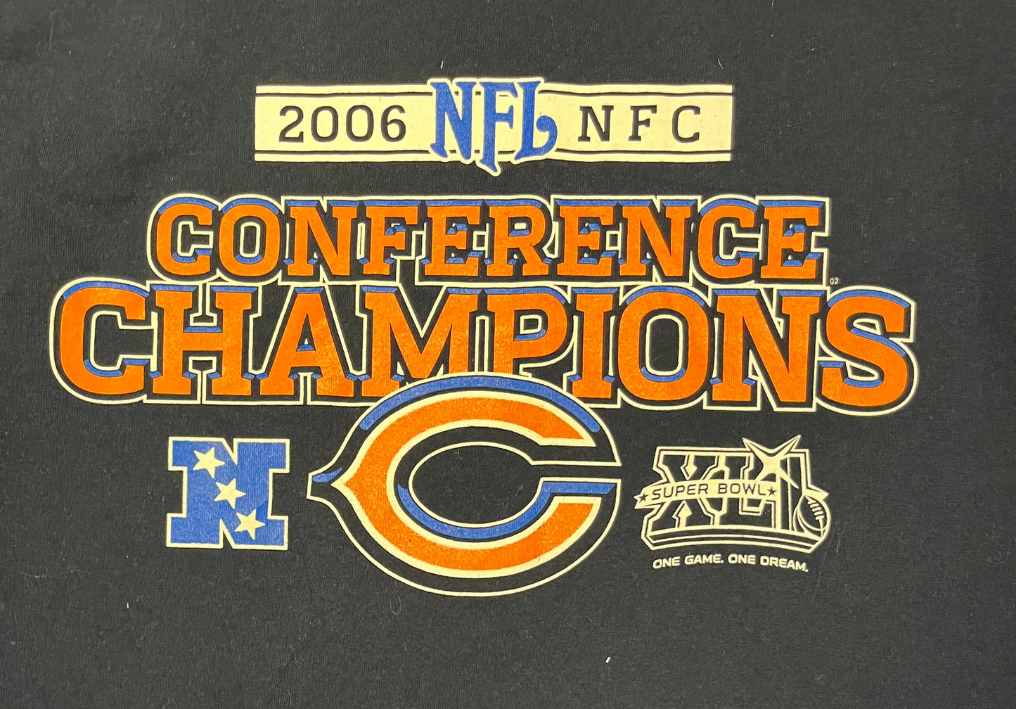 Chicago Bears 2006 Conference Champions Graphic Tee | Size Large | Vintage 2000s NFL Football Blue T-Shirt | Free Shipping to USA |