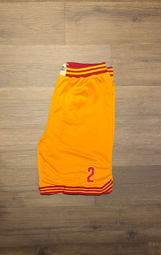 Cleveland Cavaliers Kyrie Irving Stitched Graphic Shorts | Size XL | Vintage 2000s NBA Basketball Gold Shorts | Free Shipping to USA |