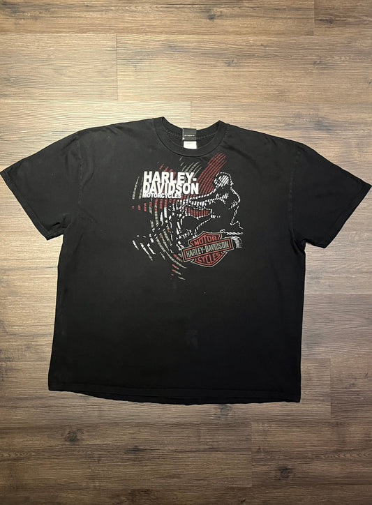 Harley Davidson Muskegon, Michigan Graphic Tee | Size XX-Large | Vintage 2000s Biker Motorcycle Black T-Shirt | Free Shipping to USA |