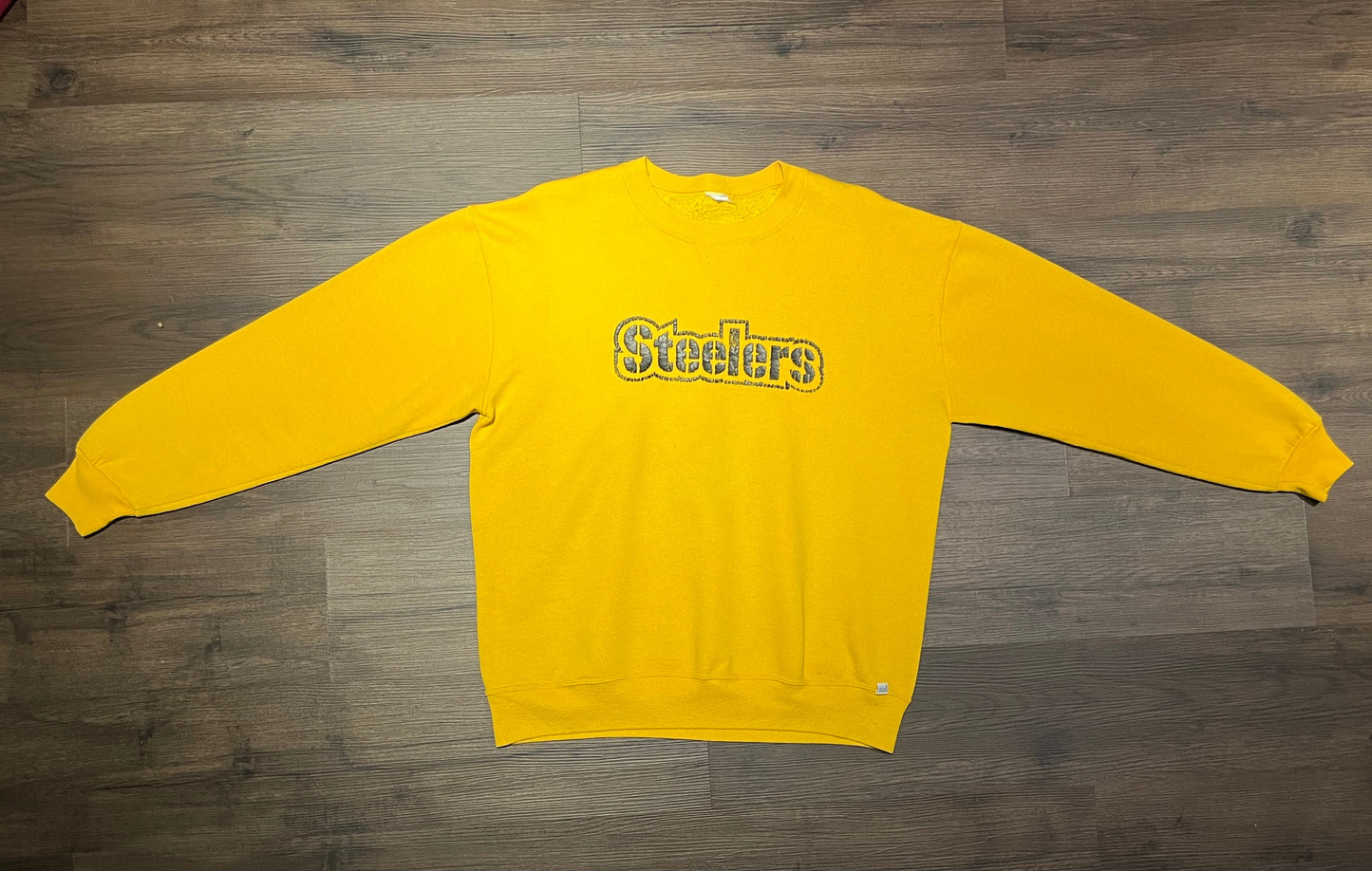 Pittsburgh Steelers Graphic Crewneck | Size X-Large | Vintage 1990s NFL Football Yellow Sweater | Free Shipping to USA |