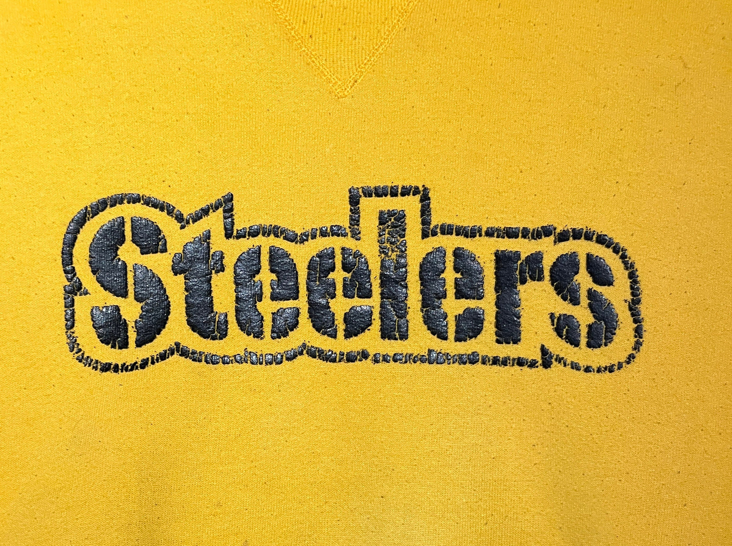 Pittsburgh Steelers Graphic Crewneck | Size X-Large | Vintage 1990s NFL Football Yellow Sweater | Free Shipping to USA |