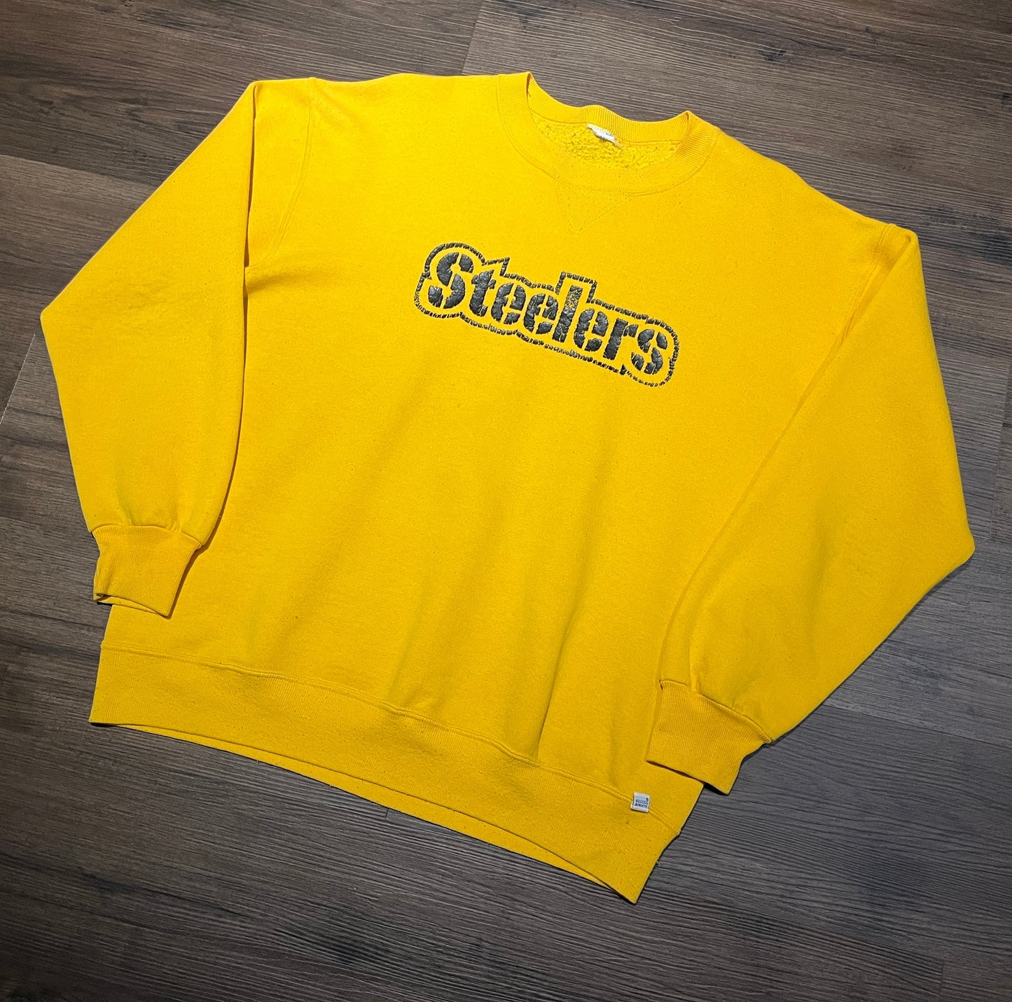 Pittsburgh Steelers Graphic Crewneck | Size X-Large | Vintage 1990s NFL Football Yellow Sweater | Free Shipping to USA |