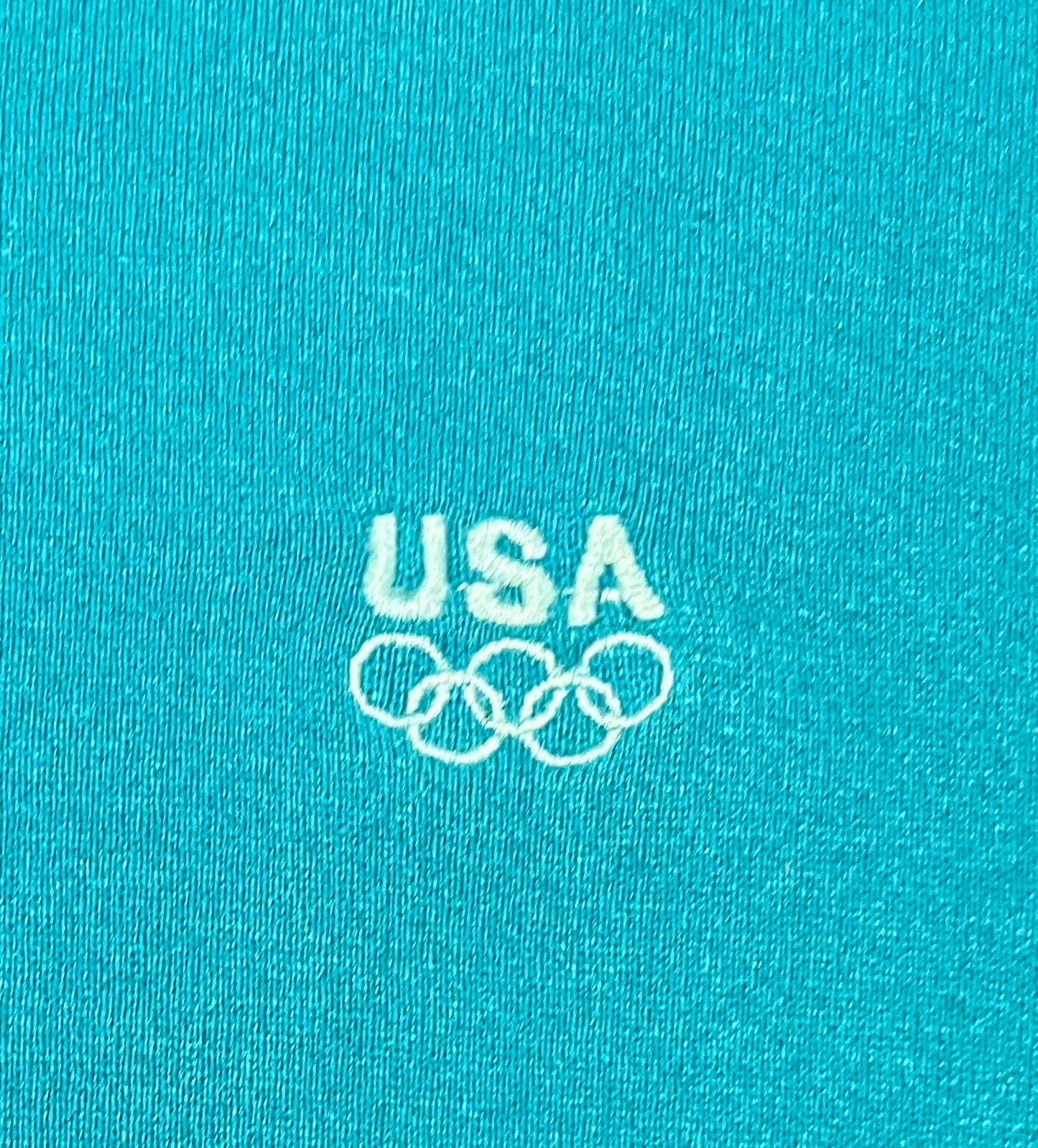 Atlanta Olympics '96 Embroidered Crewneck | Size Medium | Vintage 1990s Olympics Promotional Green Sweater | Free Shipping to USA |