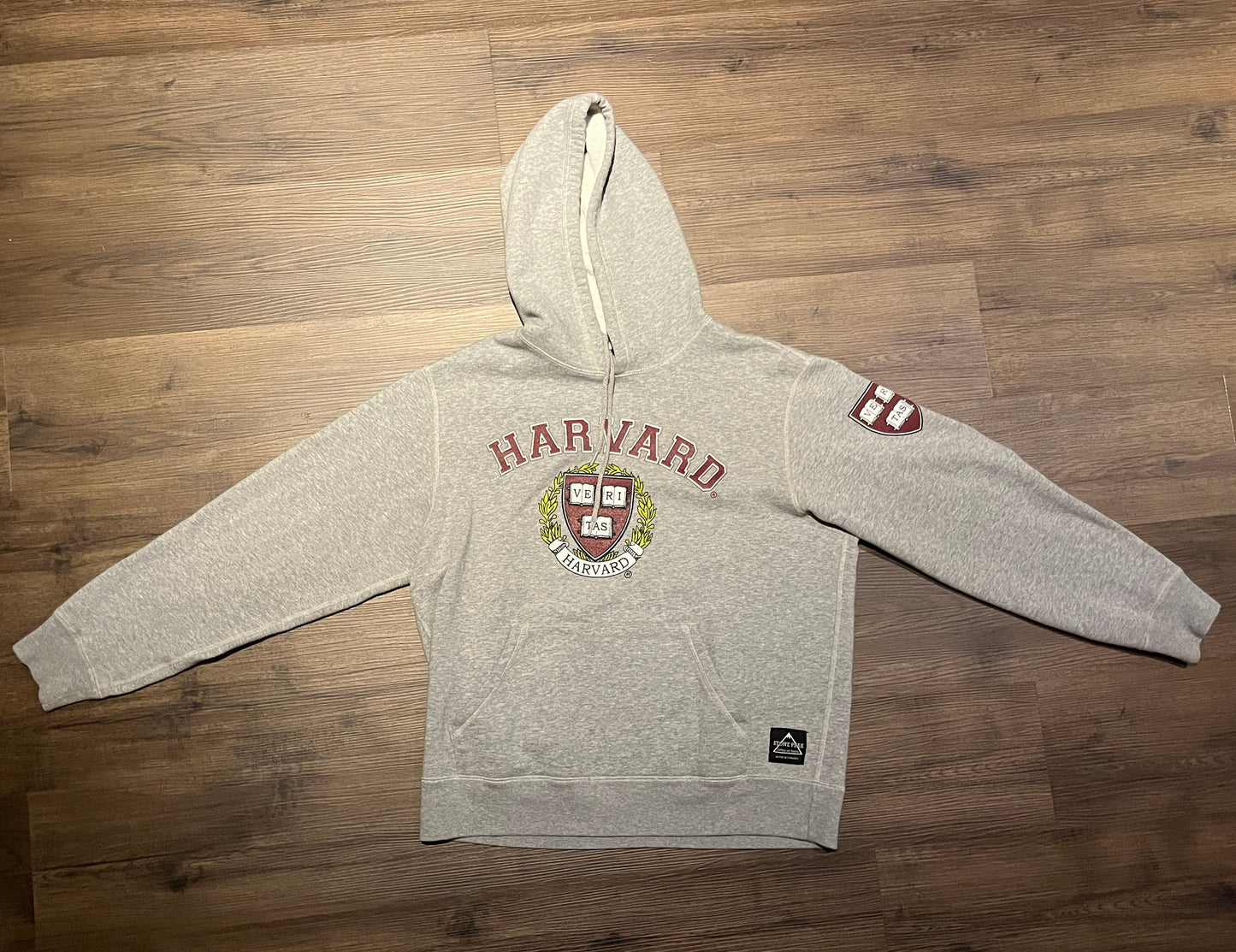 Harvard University Veritas Graphic Hoodie | Size Small | Vintage 2000s Strong Peak College Grey Sweater | Free Shipping to USA|