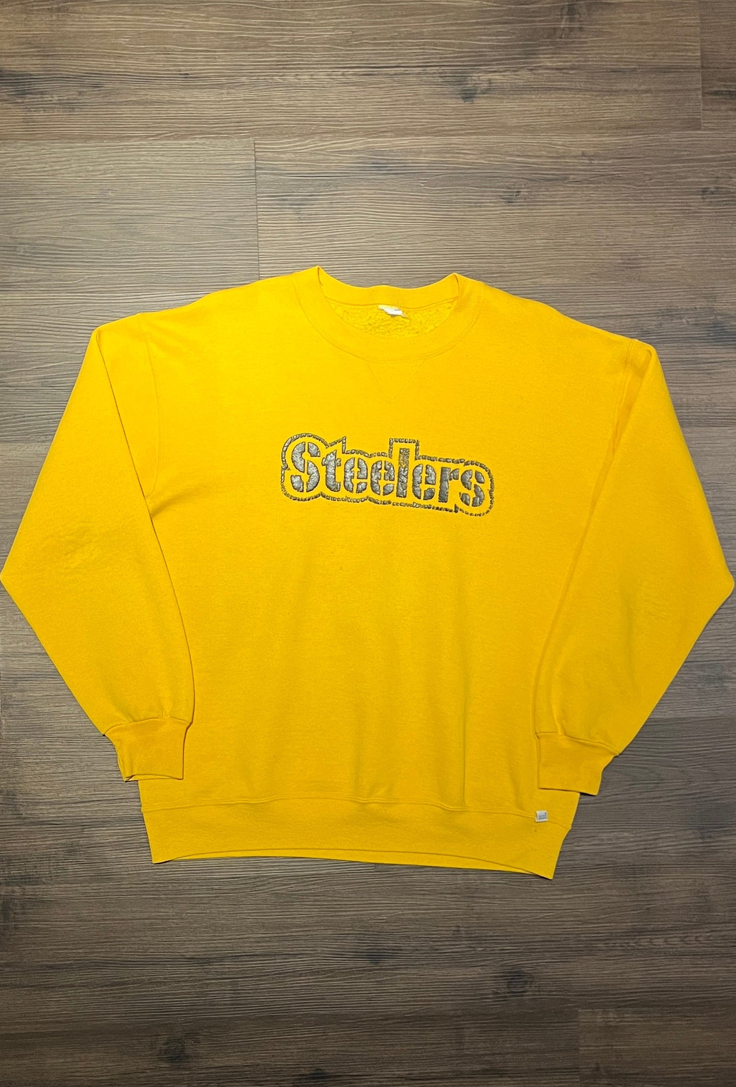 Pittsburgh Steelers Graphic Crewneck | Size X-Large | Vintage 1990s NFL Football Yellow Sweater | Free Shipping to USA |