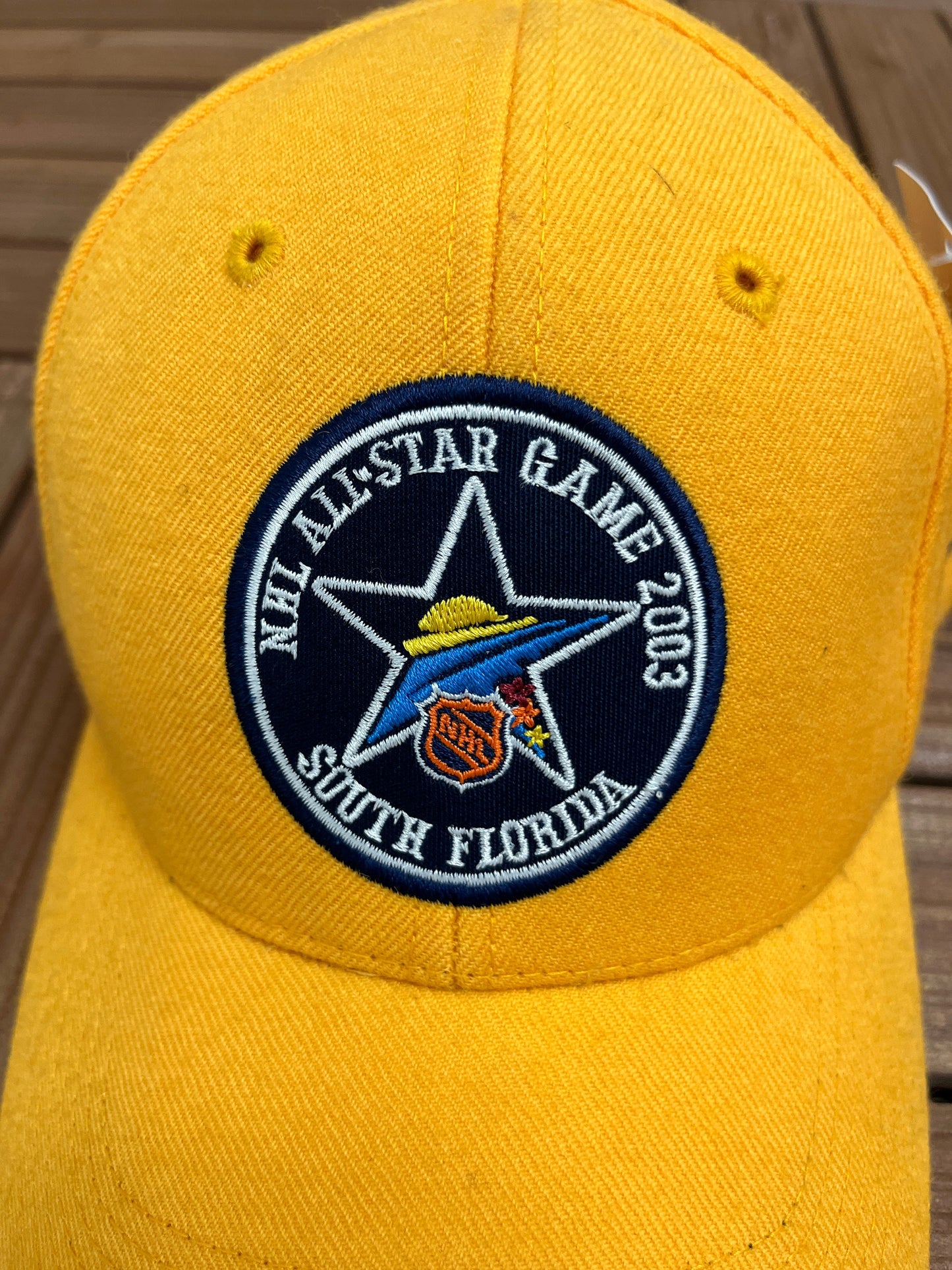 NHL All-Star Game 2003 South Florida Graphic Hat | Adjustable Strap Back | Vintage 2000s NHL Hockey Yellow Cap | Free Shipping to USA |