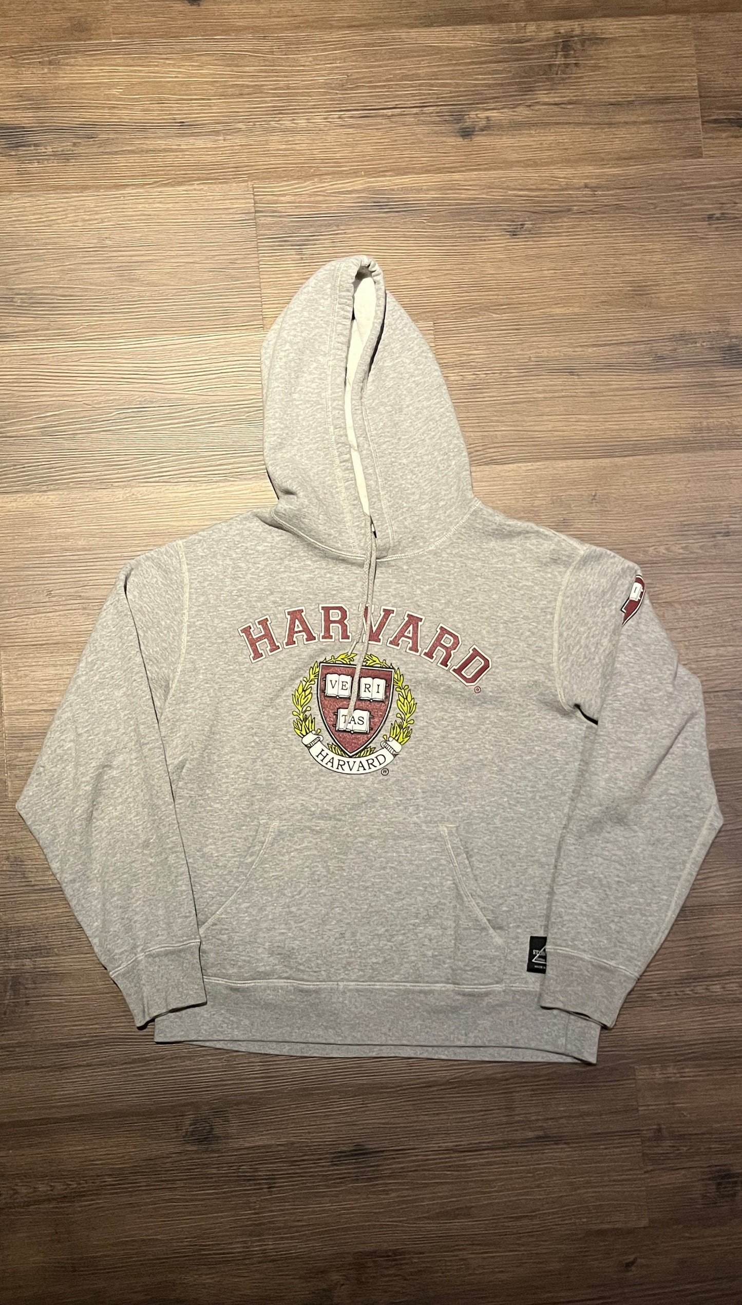 Harvard University Veritas Graphic Hoodie | Size Small | Vintage 2000s Strong Peak College Grey Sweater | Free Shipping to USA|