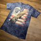 Native & Wolf Graphic Tee | Size Large | Vintage 2000s Promotional Big Print Blue T-Shirt | The Mountain Tag | Free Shipping to USA |