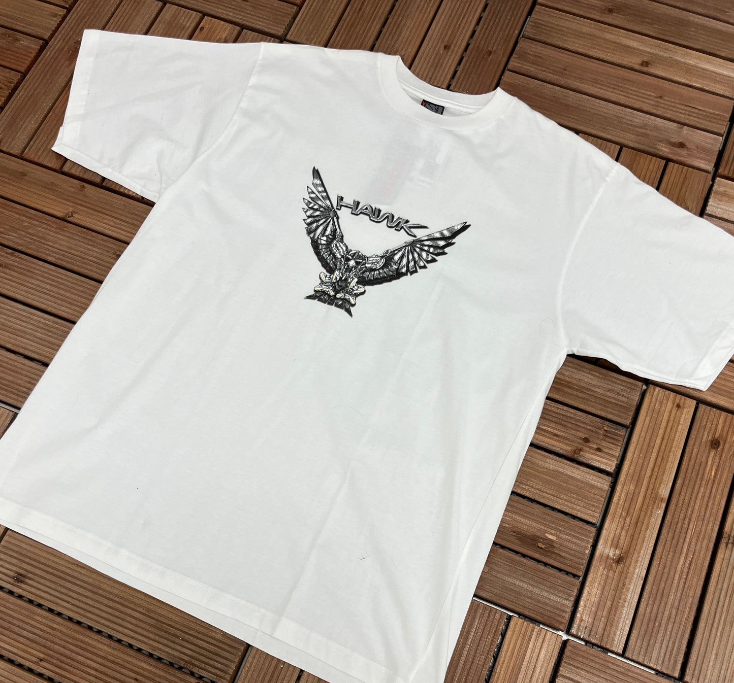 Hawk Skateboarding Graphic Tee | Size Large | Vintage 2000s Skateboarding Promotional White T-Shirt | Free Shipping to USA|