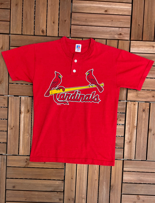 St. Louis Cardinals Graphic Tee | Size Youth Large | Vintage 2000s MLB Baseball Russell Athletic Red T-Shirt | Free Shipping to USA |