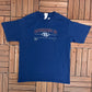 Dale Earnhardt Jr Budweiser NASCAR Graphic Tee | Size Large | Vintage 2000s Blue Racing T-Shirt | Chase Authentics | Free Shipping to USA |