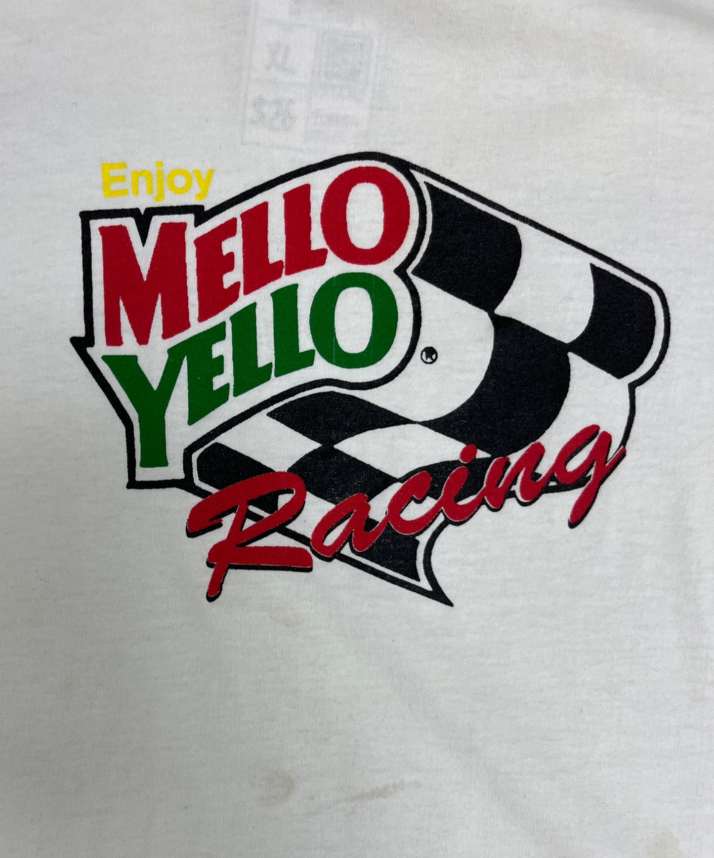 Mello Yello Racing NASCAR Graphic Tee | Size X-Large | Vintage 1990s Racing White Single Stitch T-Shirt | Free Shipping to USA |