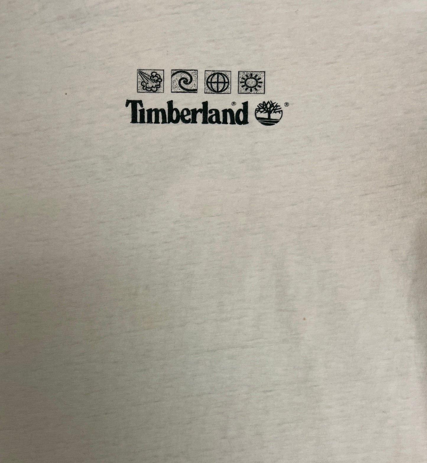 Timberland Bootleg Graphic Tee | Size X-Large | Vintage 1990s White Graphic T-Shirt | Earth. Wind. Water. Fire. | Free Shipping to USA |