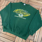 Green Bay Packers Graphic Crewneck | Size Large | Vintage 1990s NFL Football Green Sweater | Logo 7 Neck Tag | Free Shipping to USA|