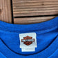 Harley Davidson Jamestown, New York Graphic Tee | Size Large | Vintage 2000s Biker Motorcycle Blue T-Shirt | Free Shipping to USA |