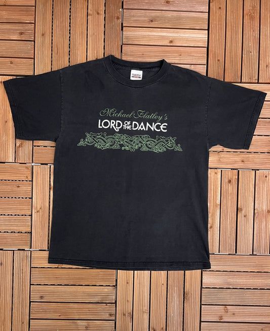 Michael Flatley's Lord of the Dance Graphic Tee | Size Large | Vintage 1990s Promotional Musical Black T-Shirt | Free Shipping to USA |