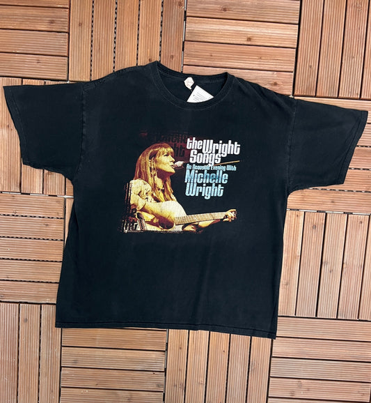 An Acoustic Evening With Michelle Wright Graphic Tee | Size X-Large | Vintage 2000s Country Music Black T-Shirt | Free Shipping to USA|