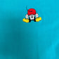 Mickey Mouse Embroidered Graphic Tee | Size X-Large | Vintage 1990s Single Stitch Disney Promotional Teal T-Shirt | Free Shipping to USA |