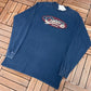 Cheers Boston Graphic Tee | Size X-Large | Vintage 1990s Television Series Promotional Long Sleeve Blue T-Shirt | Free Shipping to USA |