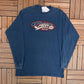 Cheers Boston Graphic Tee | Size X-Large | Vintage 1990s Television Series Promotional Long Sleeve Blue T-Shirt | Free Shipping to USA |
