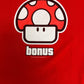 Mario Kart Mushroom Bonus Graphic Tee | Size Large | Vintage 2000s Nintendo Video Game Promotional Red T-Shirt | Free Shipping to USA|
