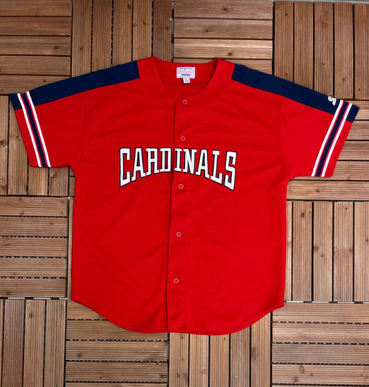 St. Louis Cardinals Starter Baseball Jersey | Size X-Large | Vintage 1990s Red Button Down Baseball Jersey | Free Shipping to USA |