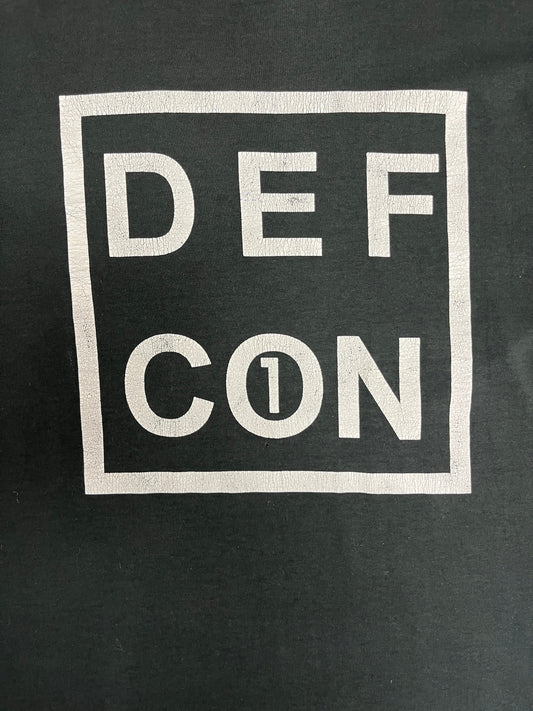 Defcon One Graphic Tee | Size X-Large | Vintage 1990s Armed Forces Single Stitch Black T-Shirt | Free Shipping to USA |